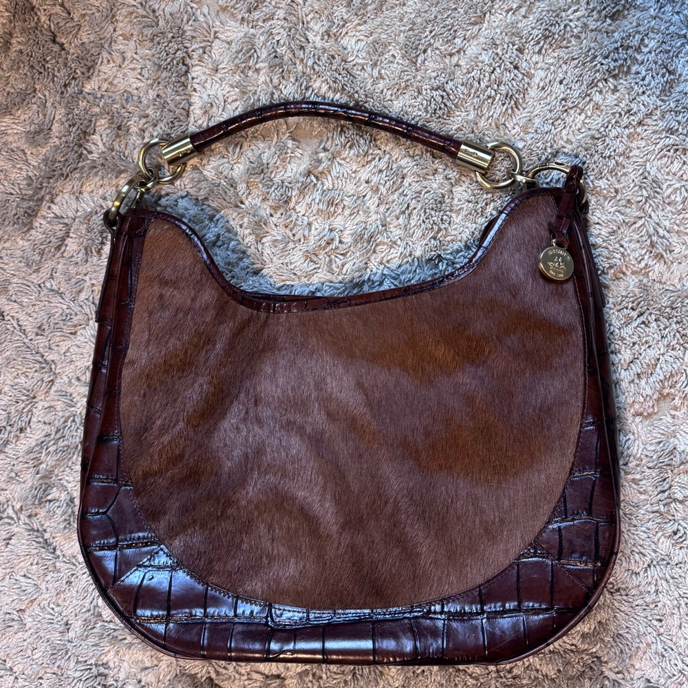 Brahmin Calf Hair and Leather Hobo Bag